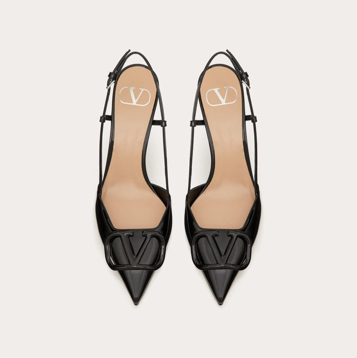 Valentino Black Lace Up Heels