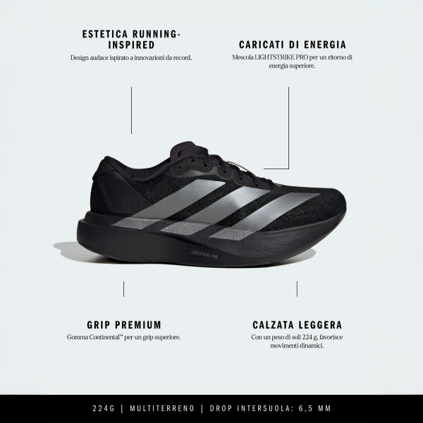 Adidas Adizero Evo SL Core Black Iron Metallic